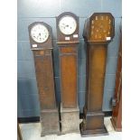 3 granddaughter clocks in oak cases