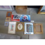5106 Box containing reproduction movie posters, photo and picture frames plus a qty of comical and