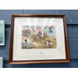 Framed and glazed limited edition hunting print