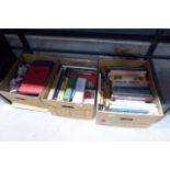 Three boxes containing cookery books and children's encyclopaedia