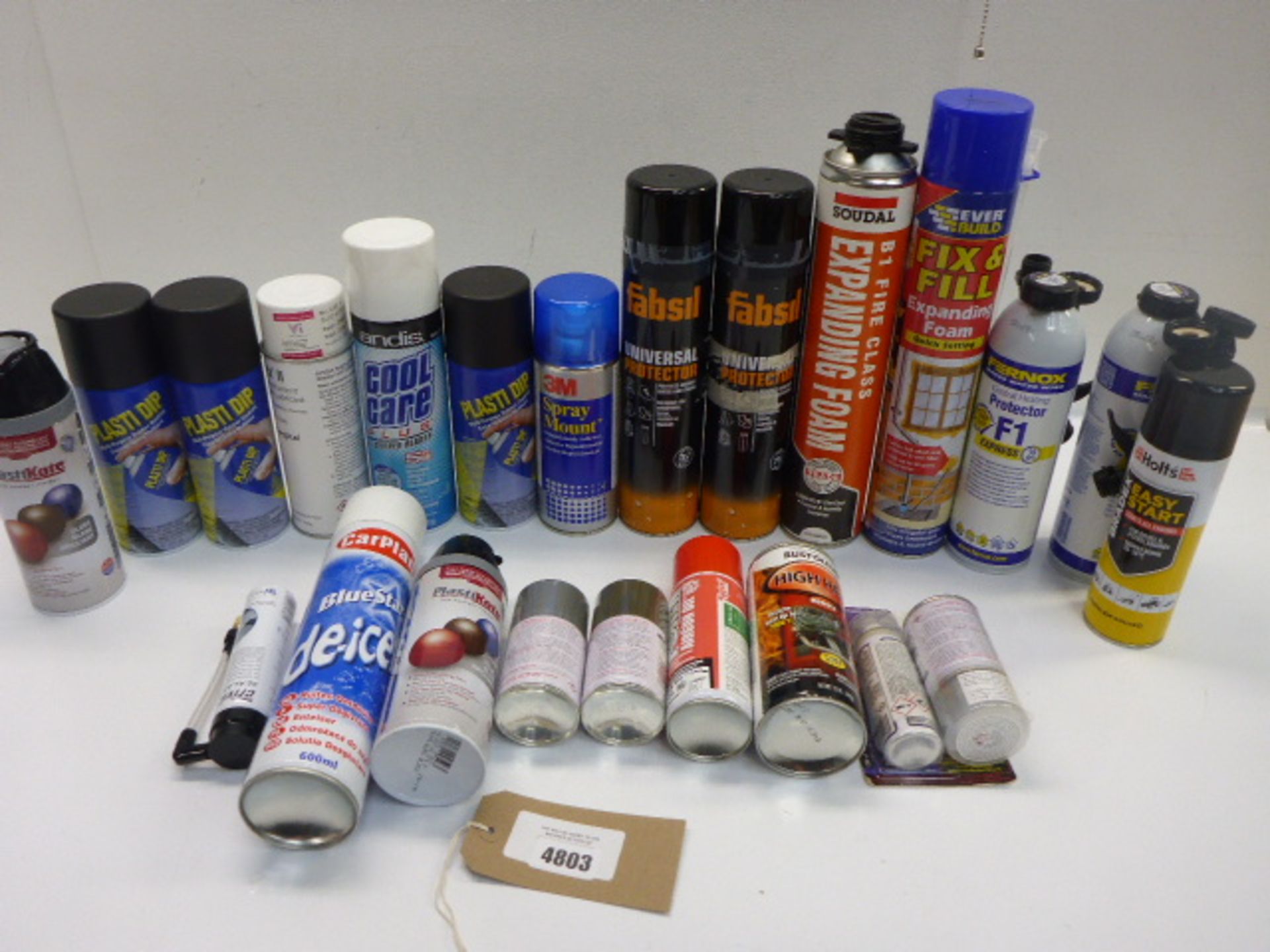 Quantity of aerosols including Central Heating protector, Clipper lubricant, Spray mount,