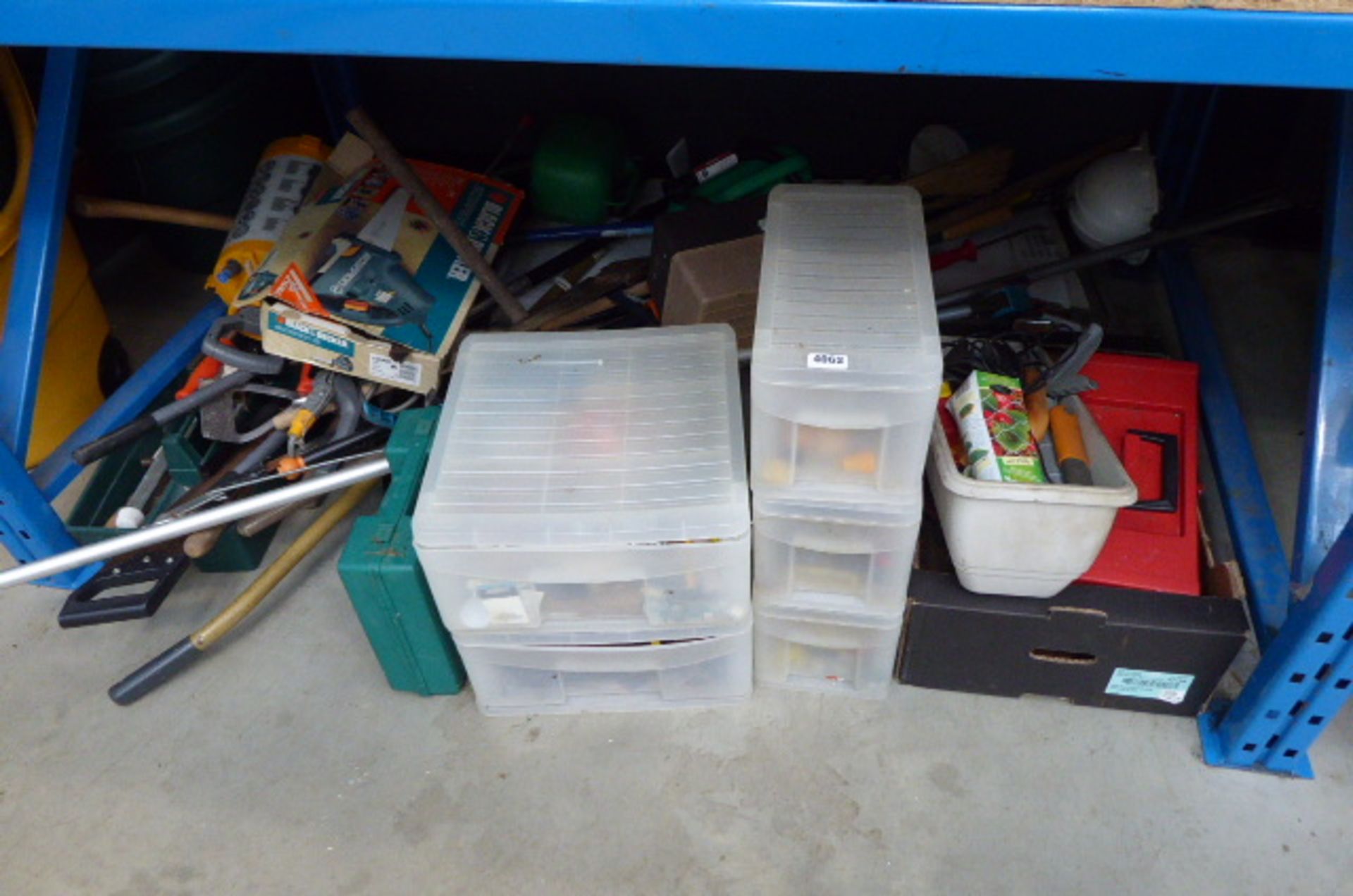 Large under bay of assorted tools inc. sprayer, Scorpion saw, saws, hedge cutters, tool boxes, - Image 2 of 5