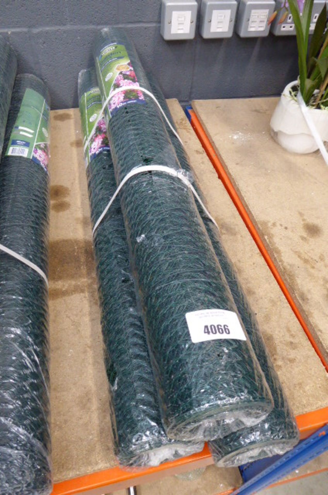 3 rolls of green garden netting mesh