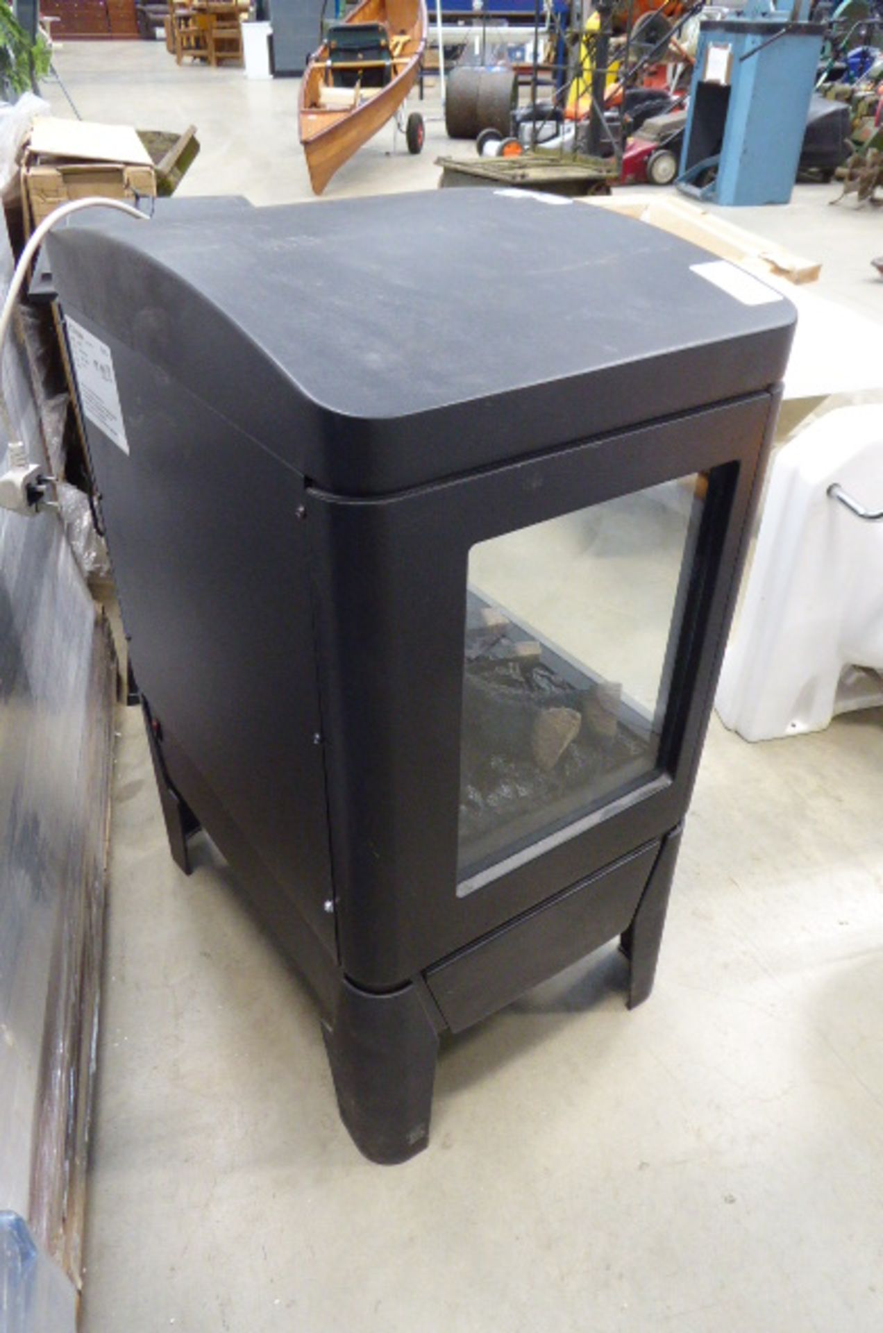 Electric wood burning curved top stove - Image 2 of 3