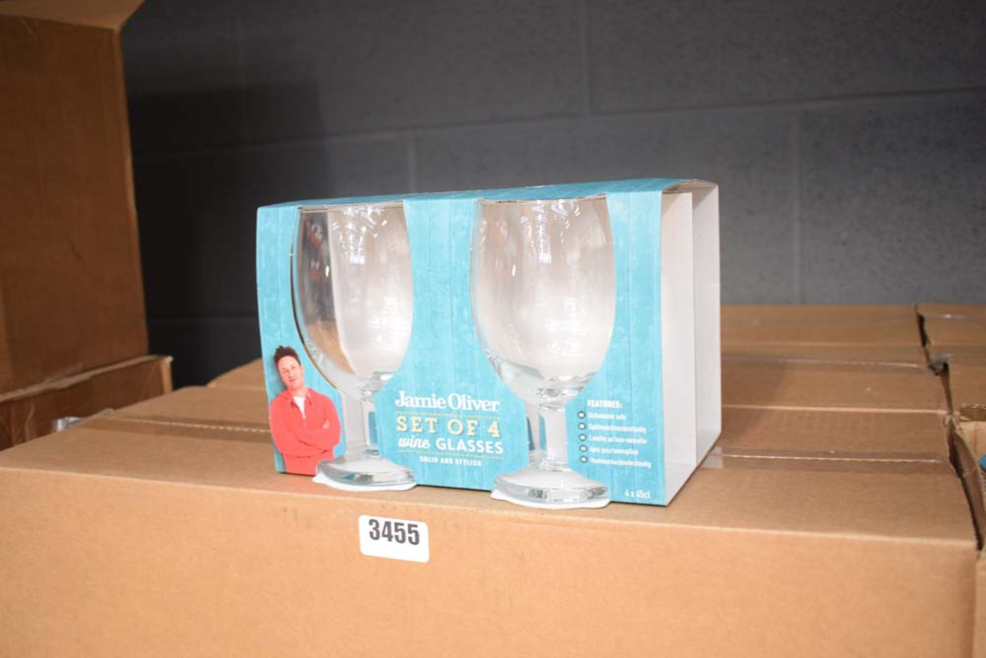 3 boxes of Jamie Oliver wine glasses