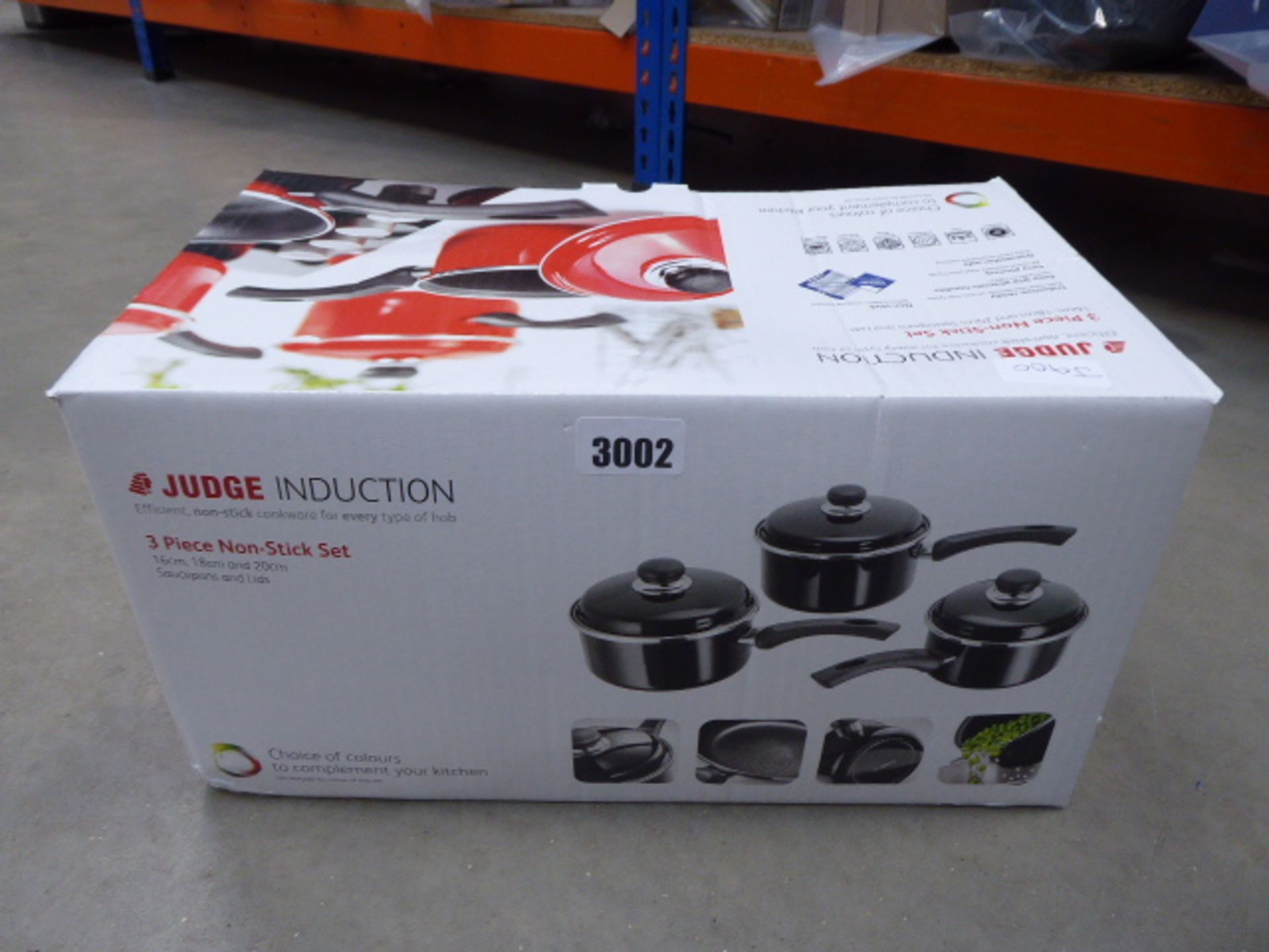 Boxed 3 piece non stick pan set