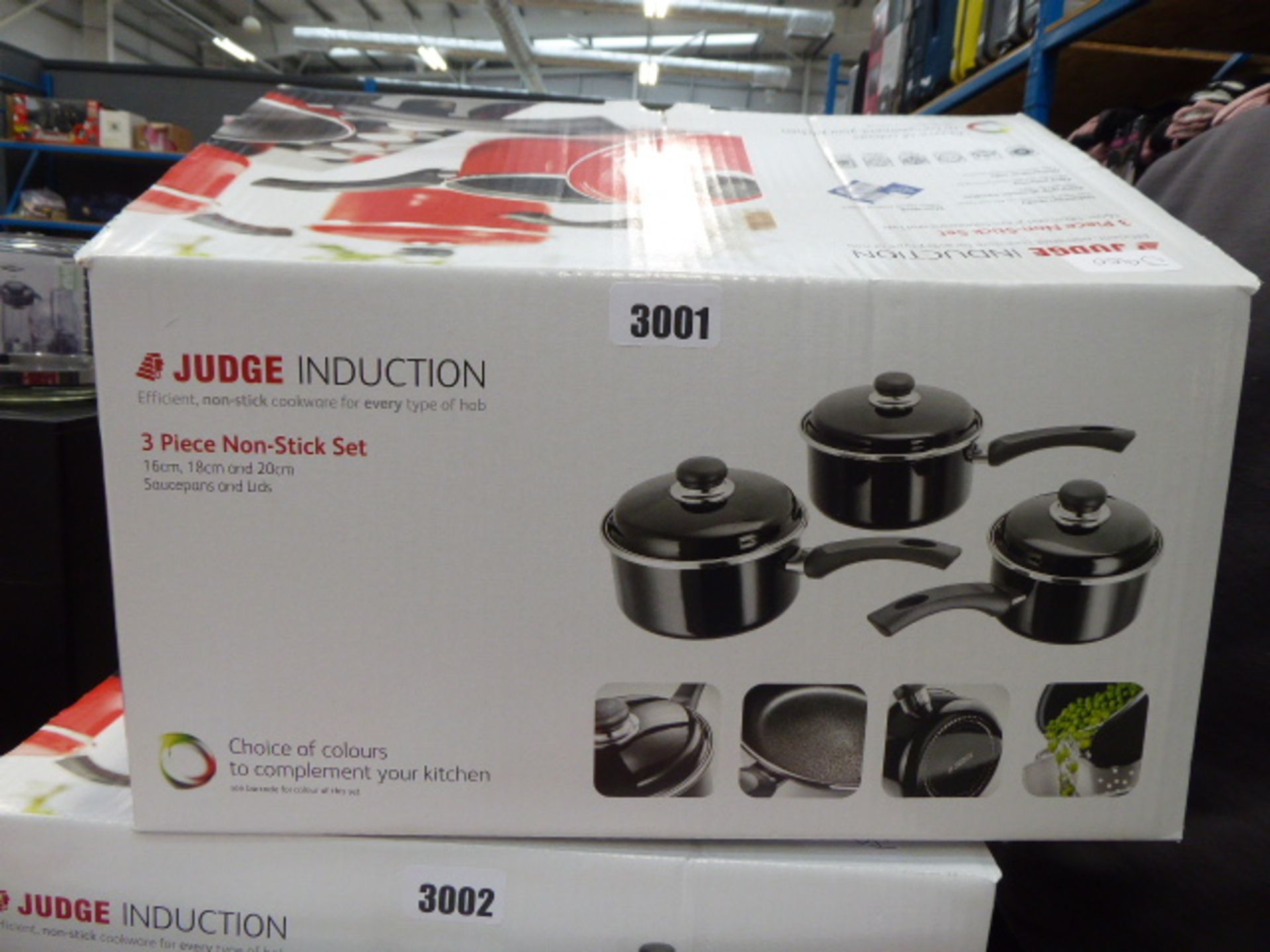 Boxed 3 piece non stick pan set