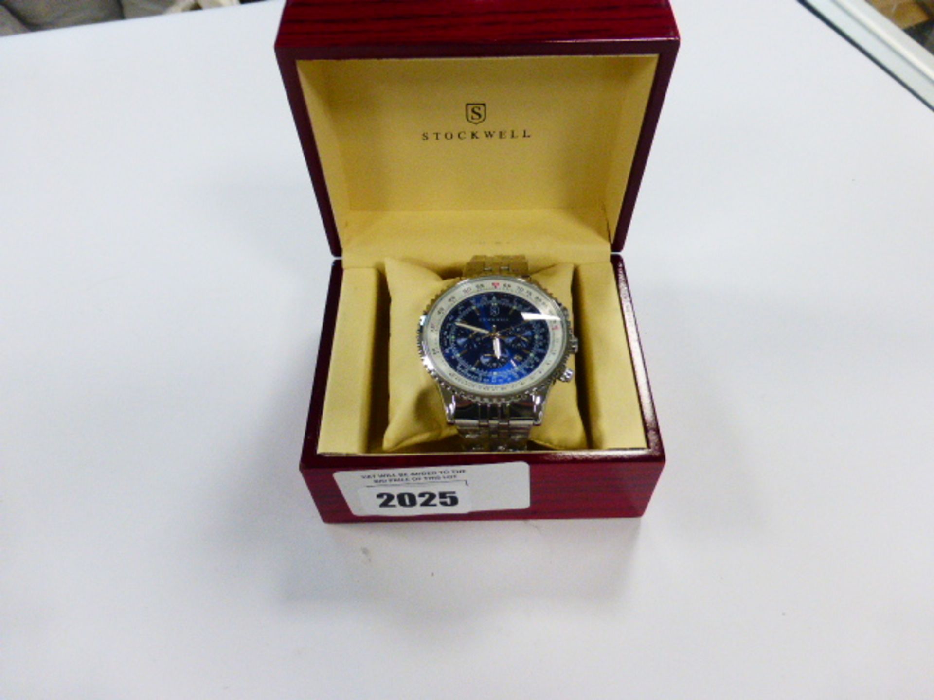 Stockwell gents automatic moonphase dial watch with stainless steel strap