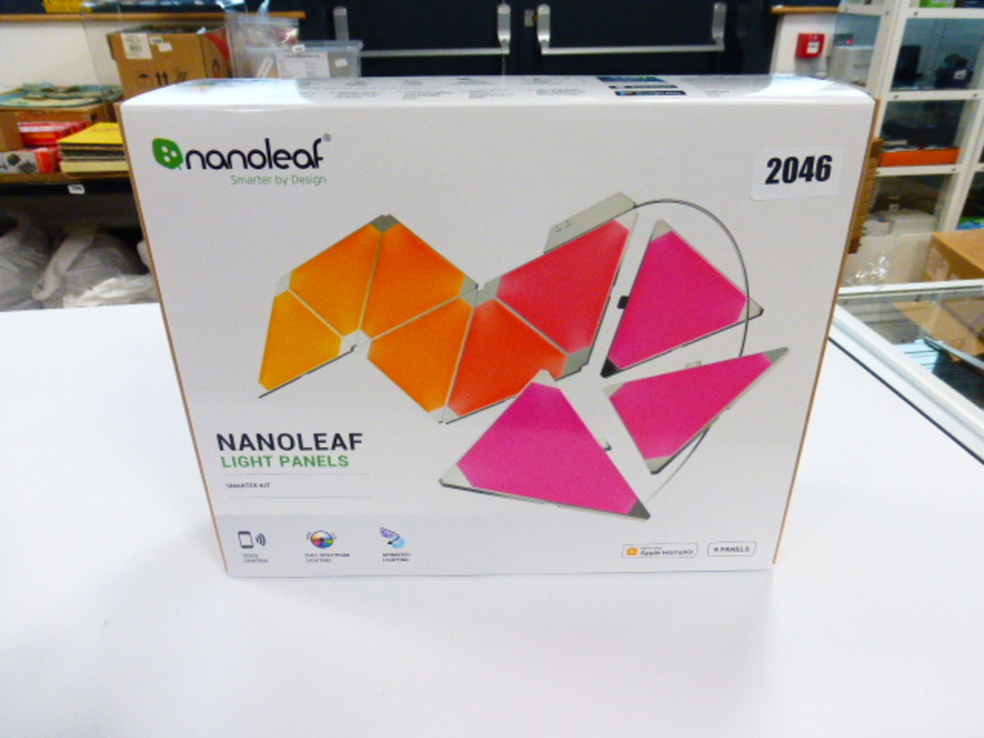 Nanoleaf light panels smarter kit with Amazon and Google assistant control includes 9 panels in