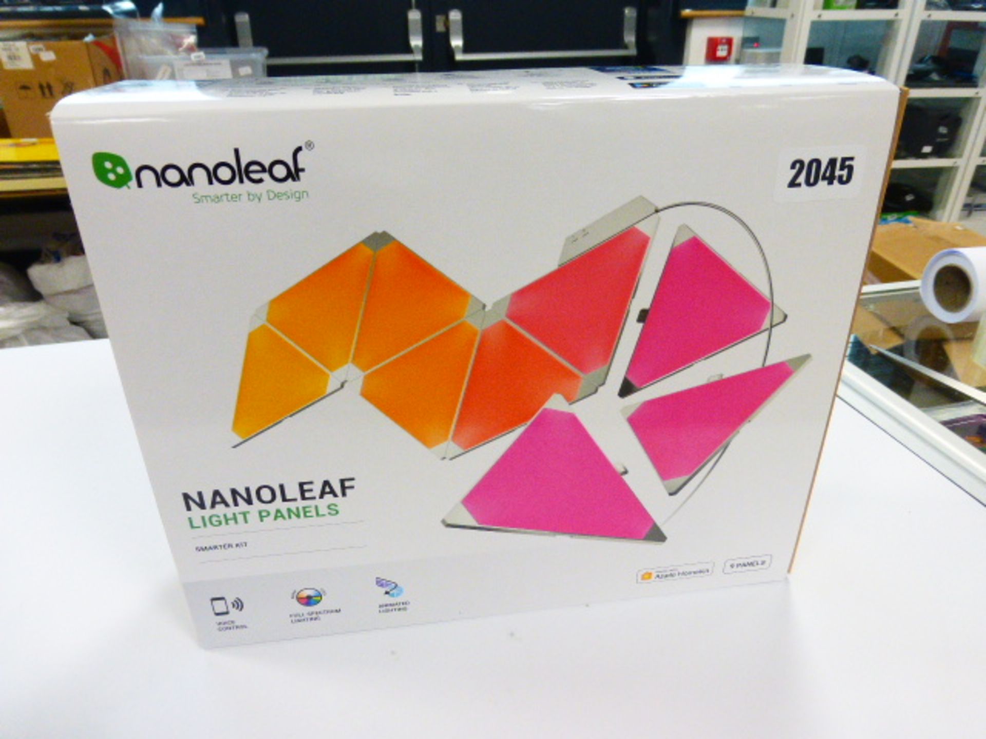 Nanoleaf light panels smarter kit with Amazon and Google assistant control includes 9 panels in