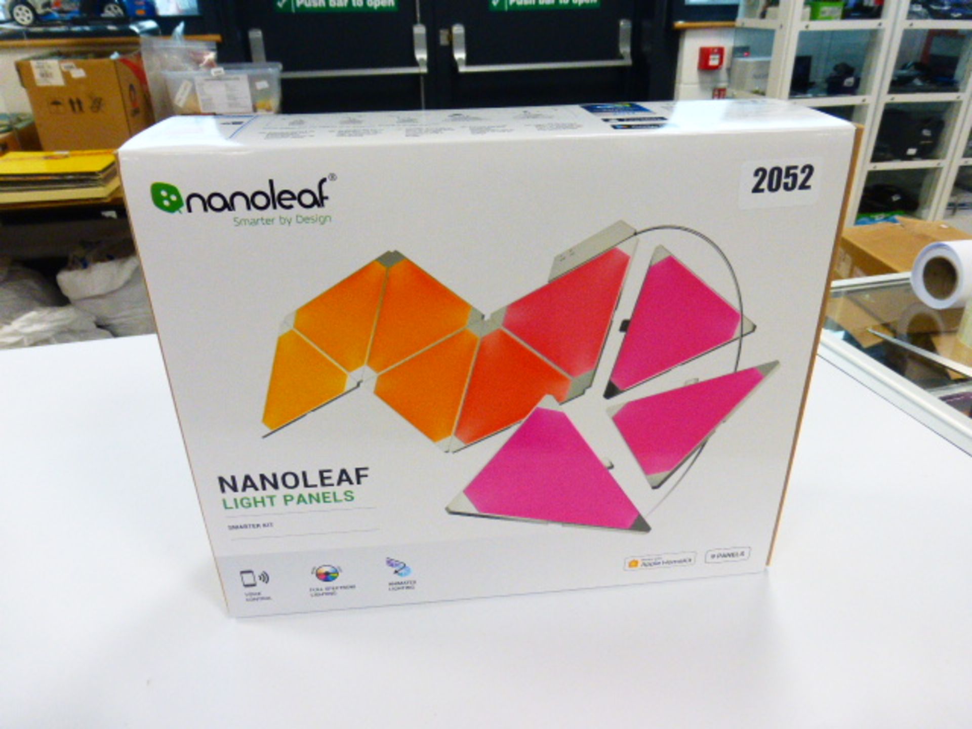 Nanoleaf light panels smarter kit with Amazon and Google assistant control includes 9 panels in