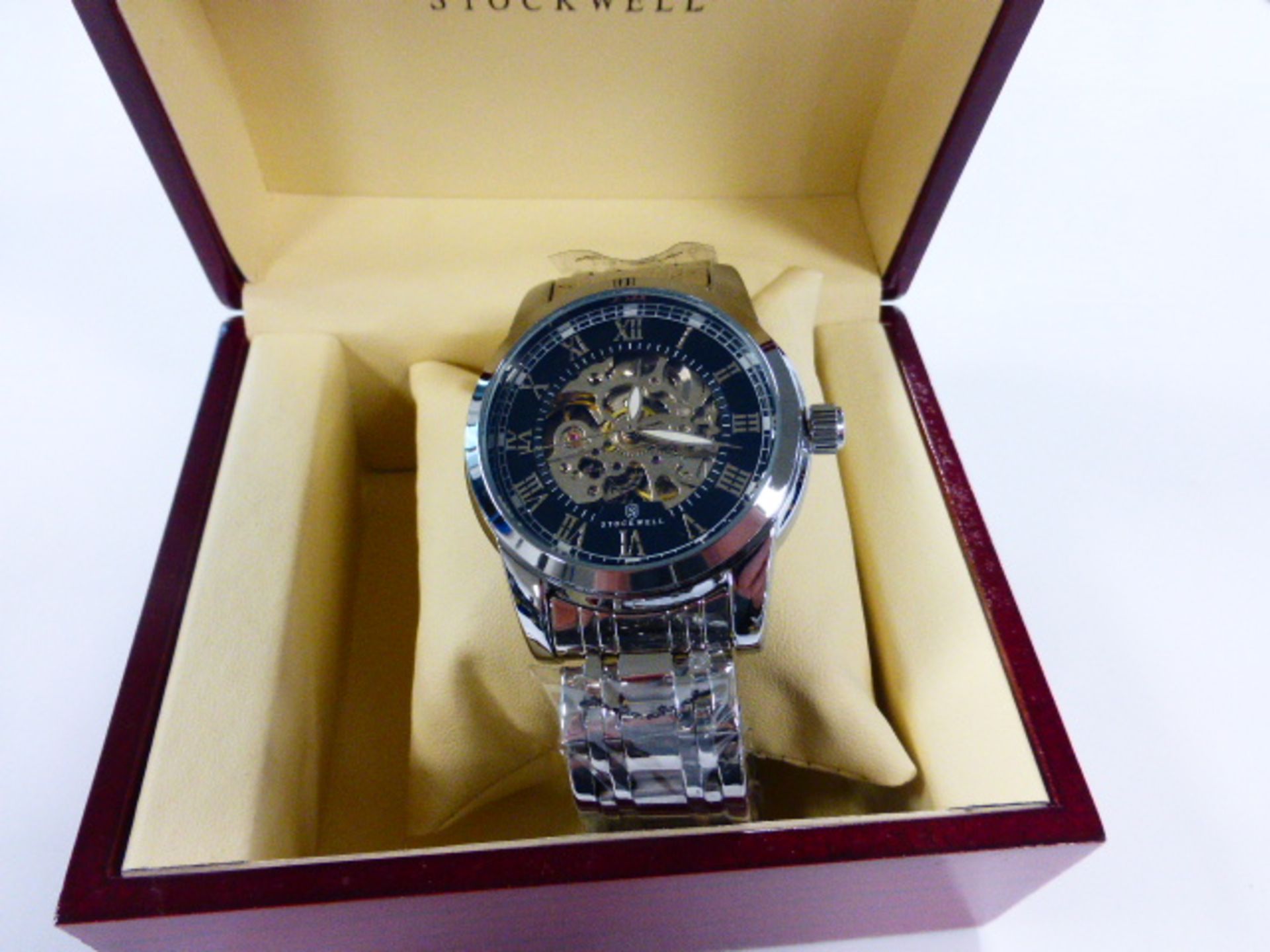 Stockwell mens automatic watch with skeleton dial - Image 2 of 2