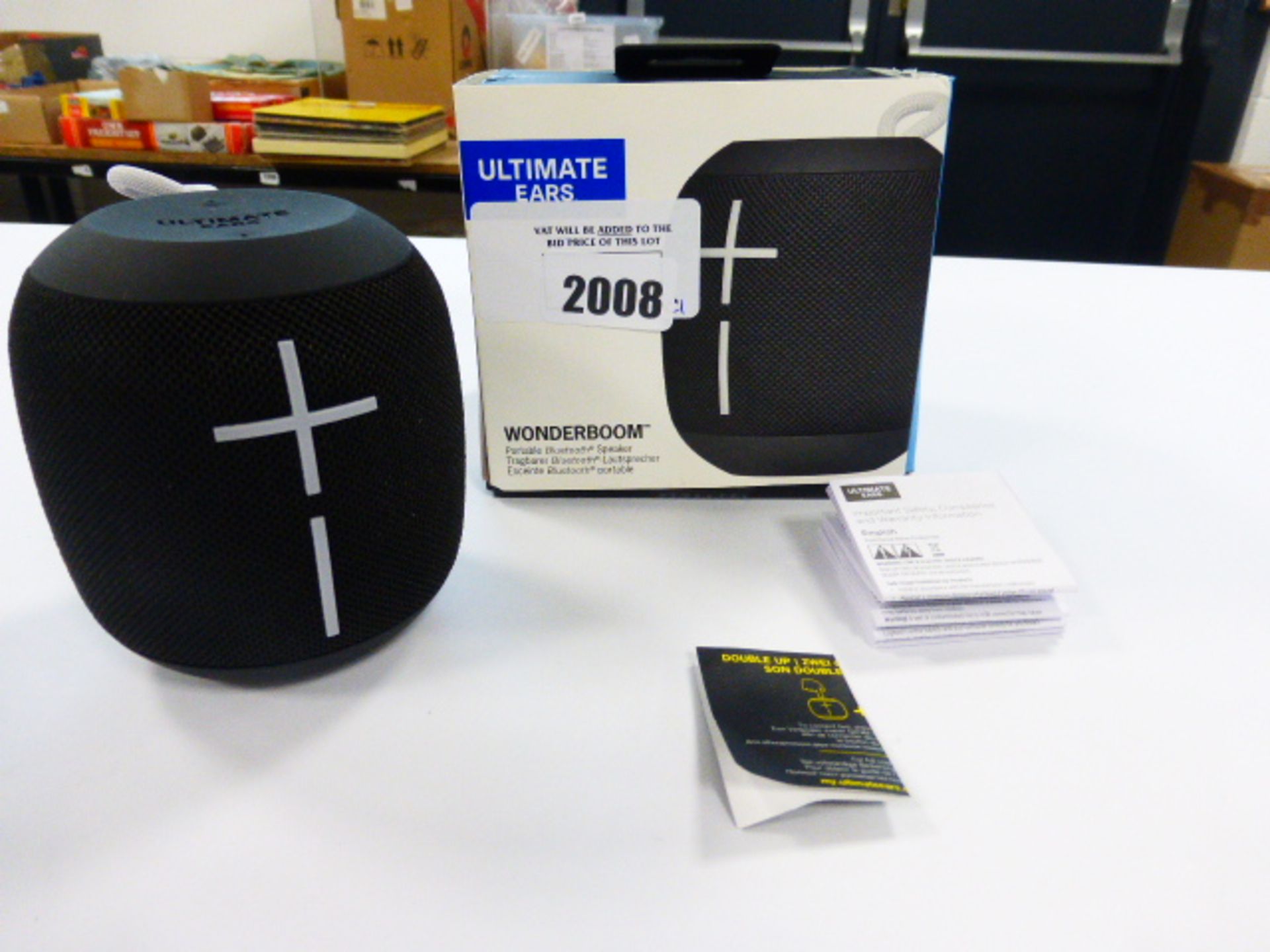 Ultimate Ears Wonderboom bluetooth speaker in box