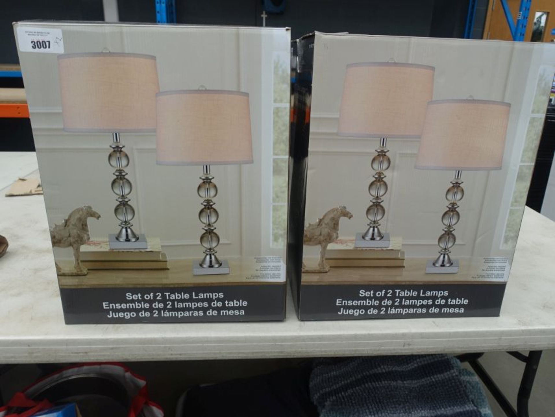 Two boxed set of 2 Bridge Design table lamps