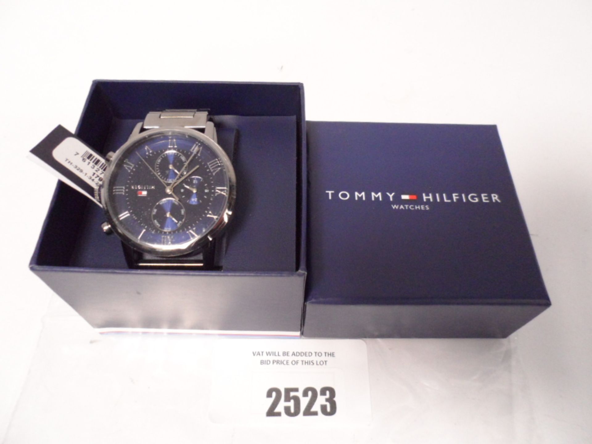 Tommy Hilfiger Kane stainless steel watch Model 1791456 with box.