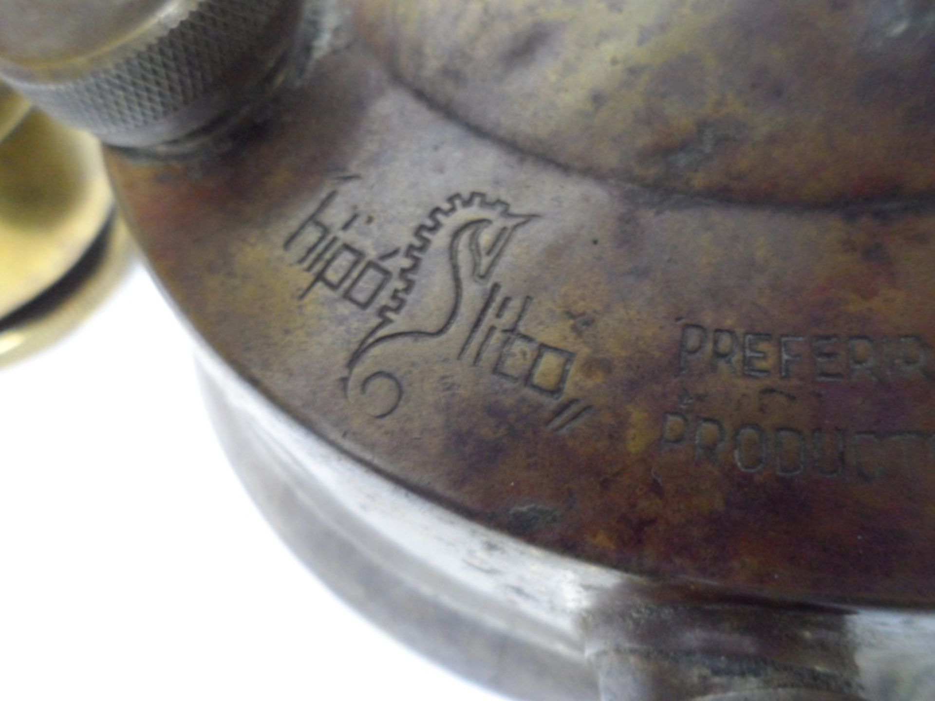 Hipo-lito vintage gas burner and a brass vintage lamp. - Image 2 of 2