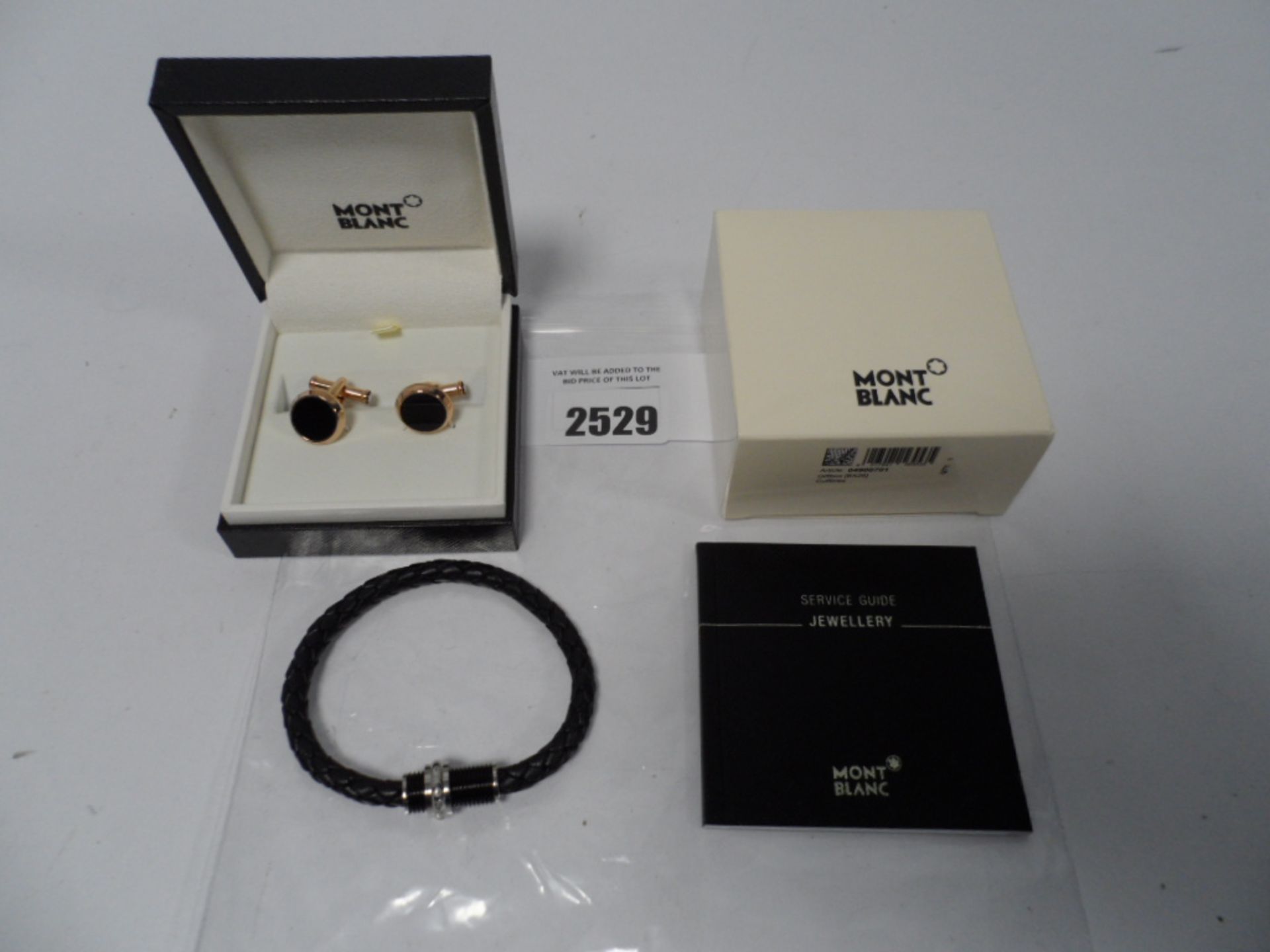 Mont Blanc Meisterstruck cufflinks with case, paperwork & box and a Mont Blanc sliding ring