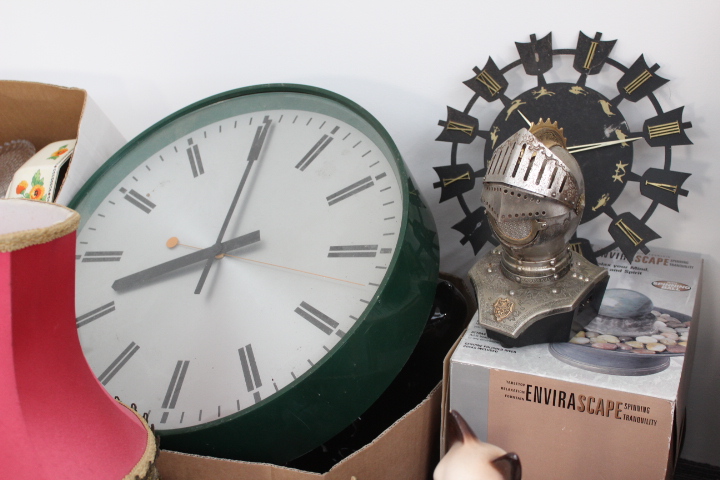 Quantity of childrens money boxes, clocks, wall barometer, copper jug, dominoes and cards - Image 3 of 6