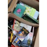 5 boxes containing Encyclopedia, gardening and botanical books, autobiographies, and paperback