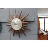 Metamec Quartz Sunburst wall clock