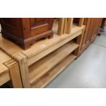 Contemporary oak 3 tier entertainment stand