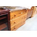 Contemporary pine chest of 3 drawers