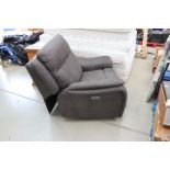 Brown suade effect reclining armchair