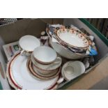 5425 - Box containing a quantity of Salisbury Sarum patterned crockery