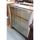 1950's glazed china cabinet with sliding doors