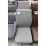 Pair of grey leather effect dining chairs