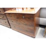 Plain mahogany chest of 2 over 2 drawers