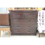 Dark wood chest of 2 over 3 drawers