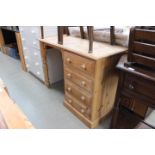 Pine single pedestal desk