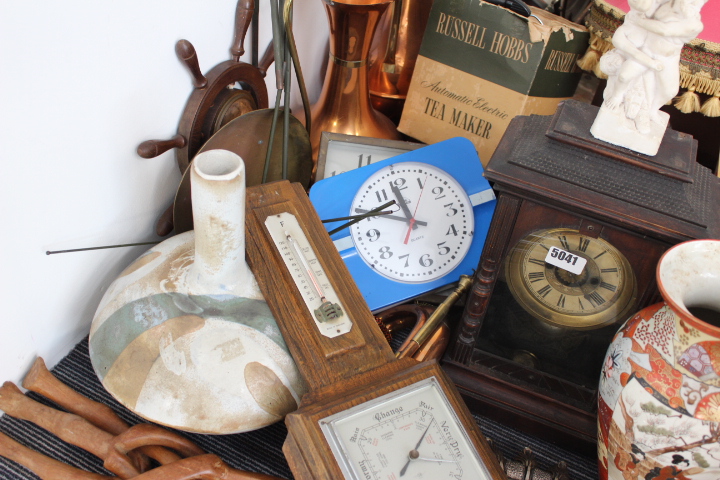 Quantity of childrens money boxes, clocks, wall barometer, copper jug, dominoes and cards - Image 5 of 6