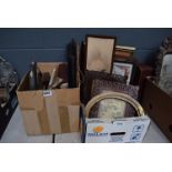 A group of photographs, oriental prints and frames (2 x boxes) (af)