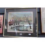 5028 - Helen Bradley framed and glazed print entitled 'Our Christmas Ducks'