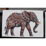 Modern wall hanging with elephant