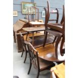 Reproduction mahogany extending dining table plus 6 chairs