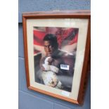 Framed and glazed photographic print of Frank Bruno