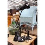 2 black anglepoise style desk lamps