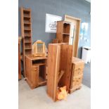 Pine 2 drawer filing cabinet