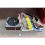 5382 - Philips turntable plus quantity of vinyl records