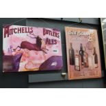 5027 - 2 reproduction tin signs 'Mitchell's Ale' and 'Gilbey's Gin'