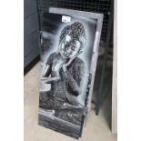 Picture of Buddah, plus wall hangings with mottos and sayings