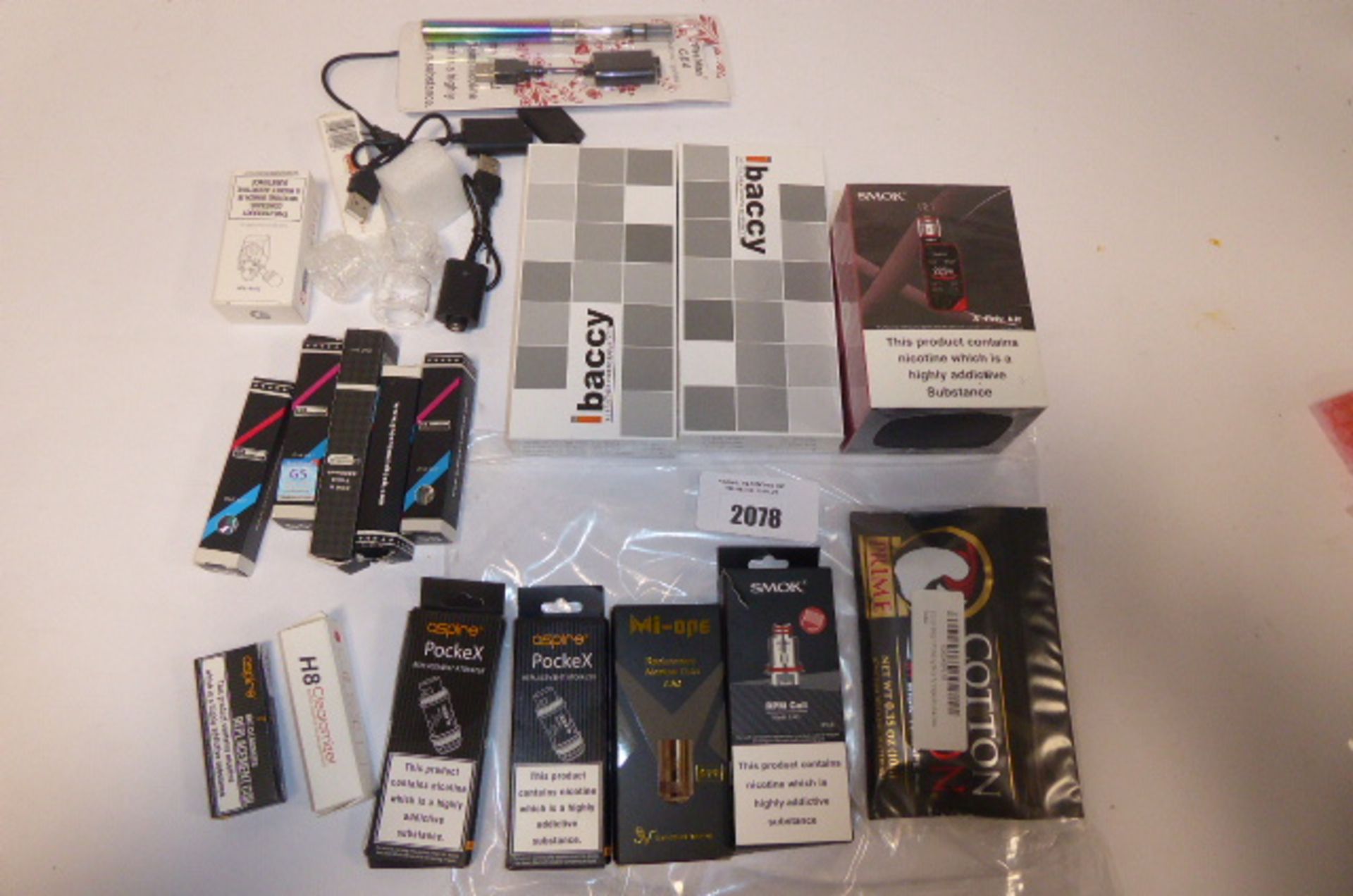 Bag containing Smok And other vaping kit accessories