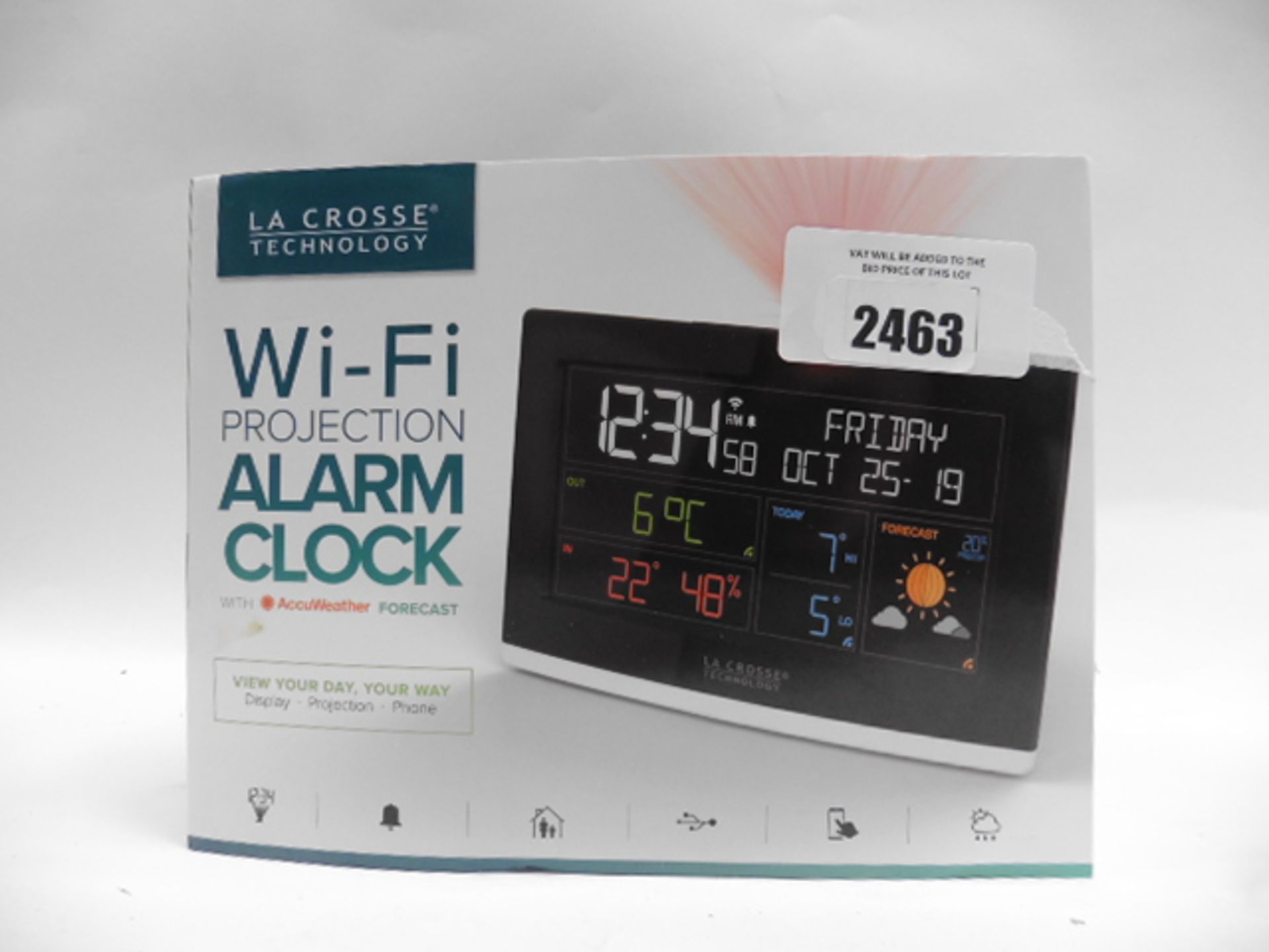 La Crosse wifi Projection Alarm clock with weather forecast