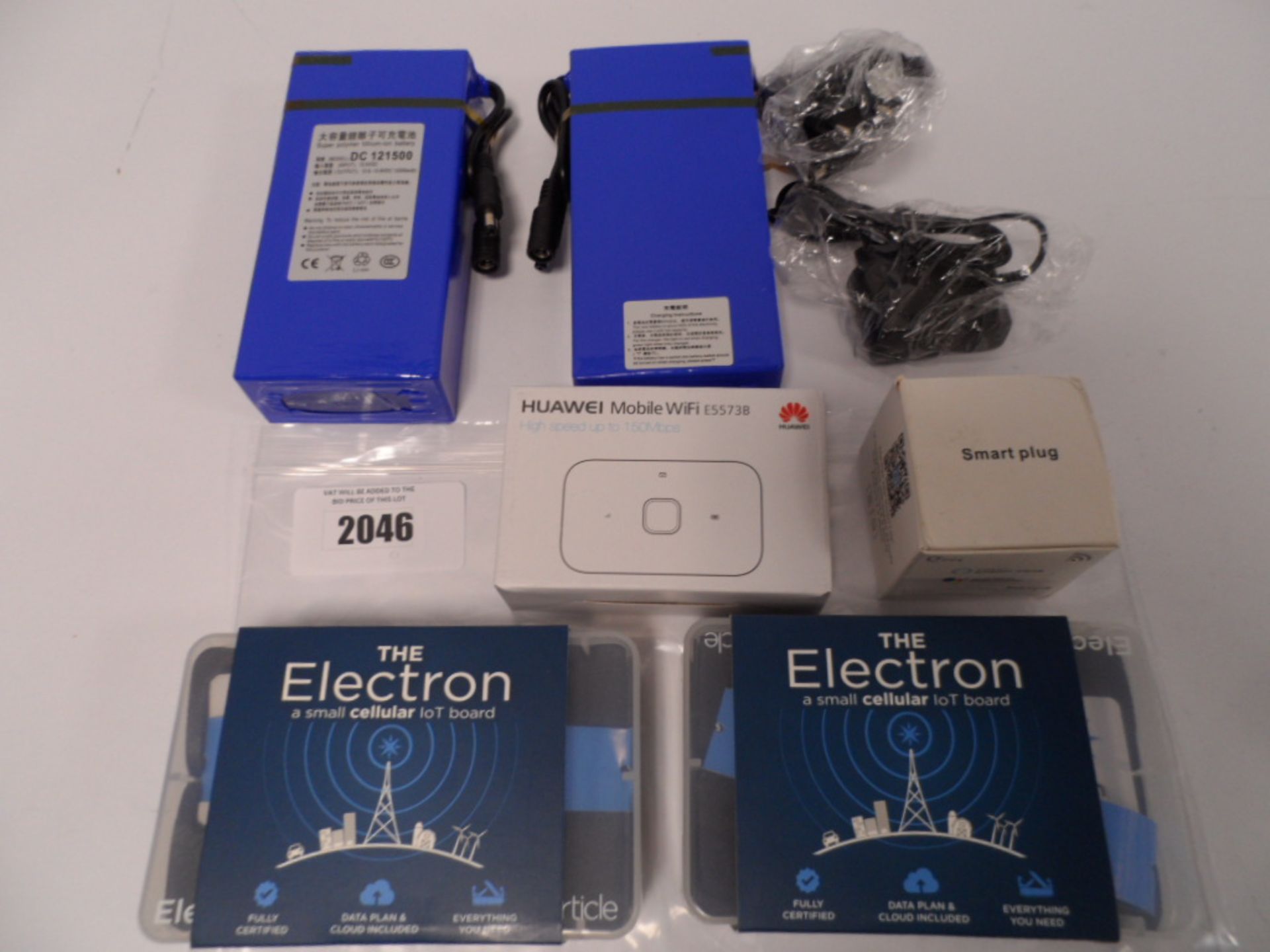 Two Electron celluar IoT devices, with Two Portable battery units, etc.