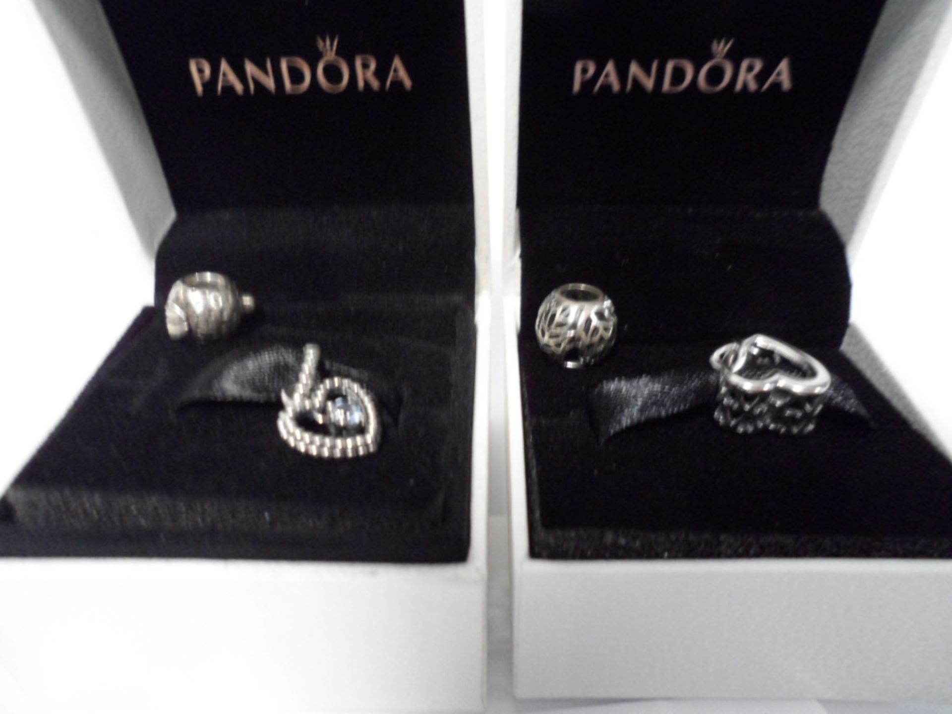 Pandora jewellery items 2 boxed charms and 2 loose charms with earrings. - Image 3 of 3