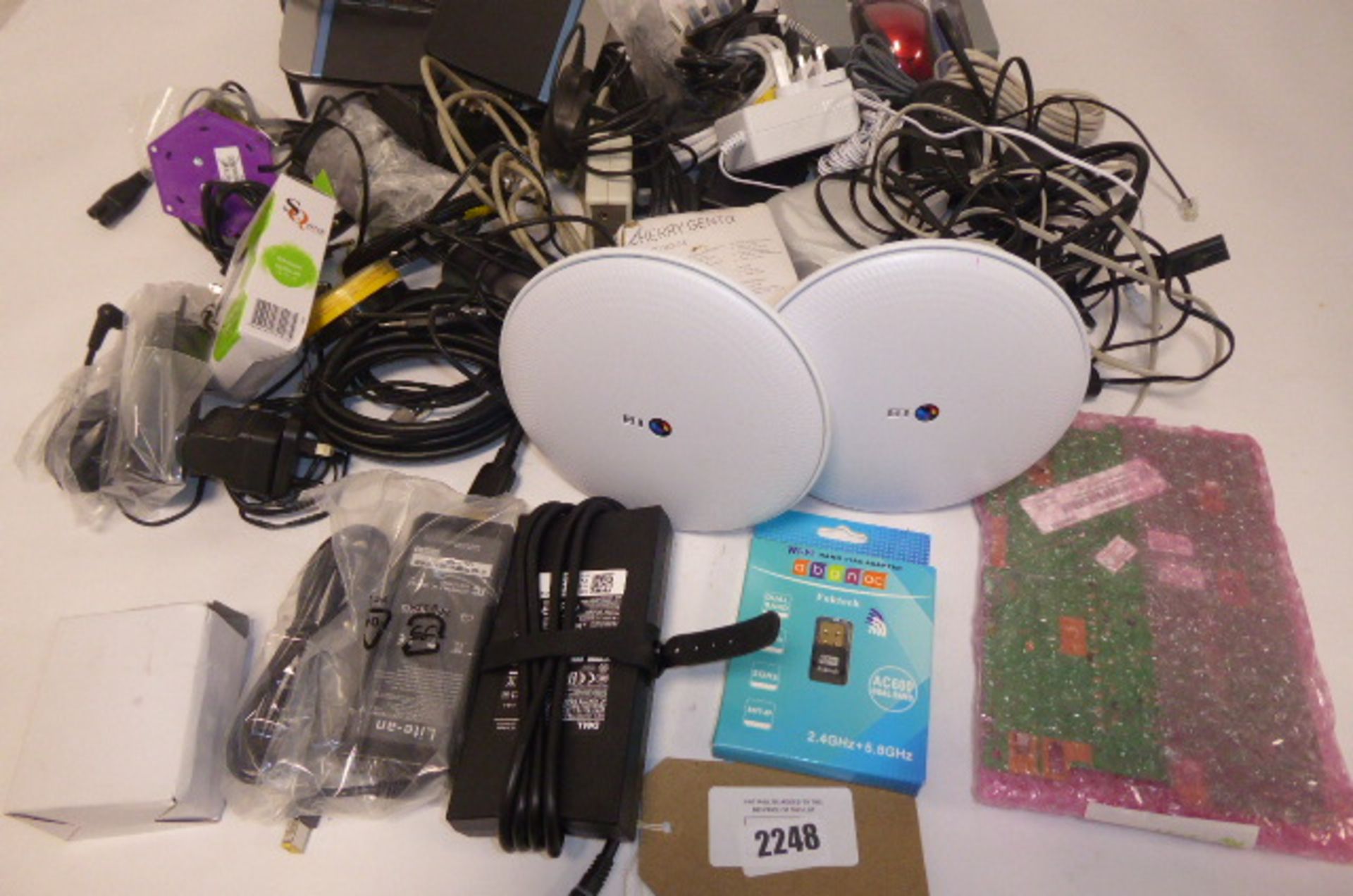 Bag of Loose cabling , power supplies, BT wifi disc's, etc