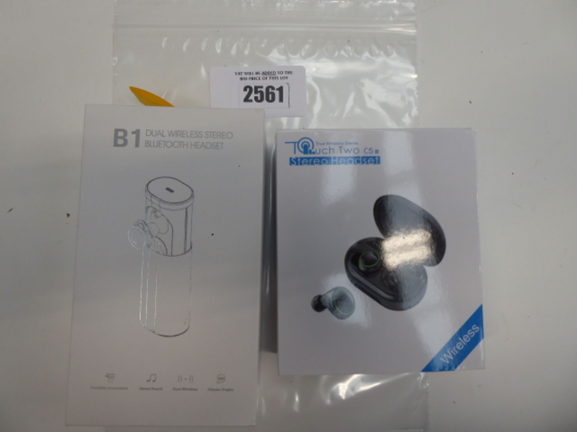 Touch Two C5 wireless earphones and B1 wireless headset